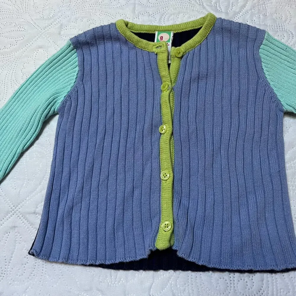 Gymboree Vintage Color Block Cardigan Size 3